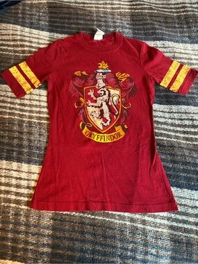 Harry Potter Gryffindor Official House Tee Shirt- Red and Gold with House Crest